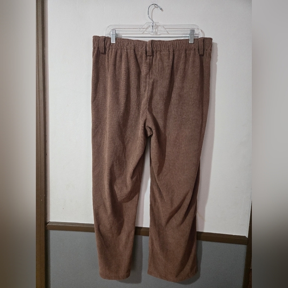 Halara Women’s Brown Corduroy Straight Trouser Pants Size XL Petite - Picture 2 of 7